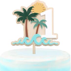 The Big One One First Cake Topper - أول عرض تصفح Ocean Ocean ، The Big One Wave تحت عنوان الكعكة ، زينة كعكة الصيف (Surf One)
