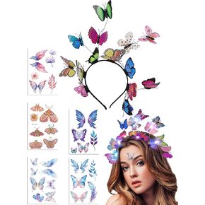 عصابة رأس على شكل فراشة فاسيناتور تاج العاهل تضيء على شكل فراشة لحفلات الشاي والهالوين وعيد الميلاد للنساء in Kuwait