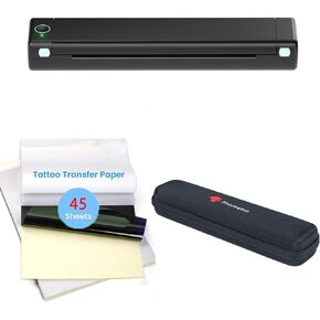 Phomemo M08F Tattoo Stencil Printer with Storage Case & 45 PCS Tattoo Transfer Paper, Compatible with Phone, Tablet & PC, Gift for Tattoo Artists and Tattoo Beginners