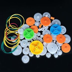 225pcs مجموعة ترس بلاستيكية وحدة 0.5 العتاد المغزل ترس واحد ترس مزدوج حزام تروس التروس الصغيرة التروس المحرك لمحرك العاصمة RC شاحنة روبوت روبوت التروس استبدال DIY طراز TOY TOY KIT (225)