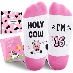 HAPPYPOP 16th Year Old Birthday Gifts for Girls - Socks for Teen Girls Boys Age 16, 16 Yr Old Gift Ideas, Sweet 16 Gifts for Girls