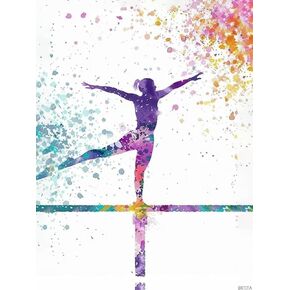 Brtita Gymnastics Diamond Painting Kits للبالغين ، الرياضة 5D DIY مجموعات فنون الماس الكامل الماس للحفر على جدار الهدية GEM ARTS 12x16in / 30x40cm