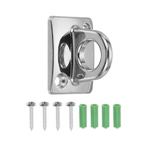 MECCANIXITY Rope Stanchion Wall Plate Hook, 2 Pack Large Loop Wall Plate Hanging Circle Hook Metal Post Queue Line Barrier Hook for Openings Movie Theaters, Silver