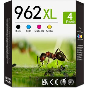 962XL حبر خراطيش حزمة التحرير والسرد بديل لـ HP 962XL حبر خراطيش OfficeJet Pro 9010 Series 9020 9015 9018 9025 9012 9014 9016 9019 9022 9026 الطابعة (4-POBLACK/1CYAN/1MAGENTA/1YLEAME)