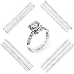 TUZAMA Invisible Ring Sizer Adjuster for Loose Rings Women Men-12 Easy-Clip Ring Adjusters and 4 Coil Adjusters,Jewelry Ring Size Adapter Reducer Spacer Jewelry Guards