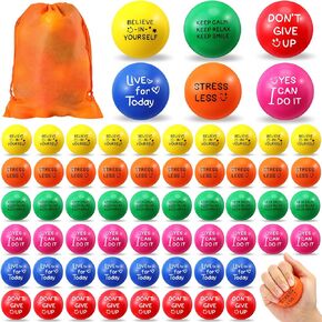Jenaai 150 PCS كرات الإجهاد التحفيزي بالكمية مضحكة ضغوط الإجهاد كرات الإغاثة مع اقتباسات هدايا ملهمة صغيرة للبالغين موظف مكتب العمل المنزلي (اللون الكلاسيكي)