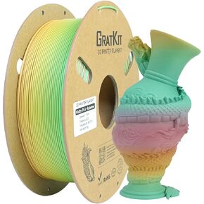 Matte Rainbow PLA Filament 1.75mm, Color Change 3D Printer Filament, +/-0.03mm, Multicolor Gradient 3D Printing Filament, Matte Rainbow Macaron