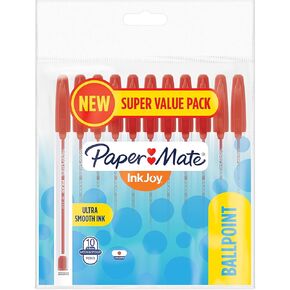 Paper Mate InkJoy 50ST Ballpoint Pens, Medium Point (1.0mm), Red, 10 Count