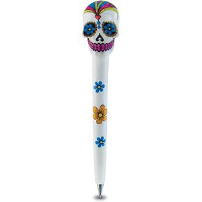 Planet Pens White Skull Novelty Pen - متعة وفريدة من نوعها للأطفال والكبار اللوازم المكتبية القلم ، صك القلم كتابة الحلوى الملونة للمدرسة والمكتب