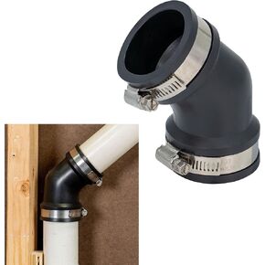 Fernco Qwik Ell 2 in. Hub 45-Degree Flexible PVC Elbow Fitting Connector for DWV