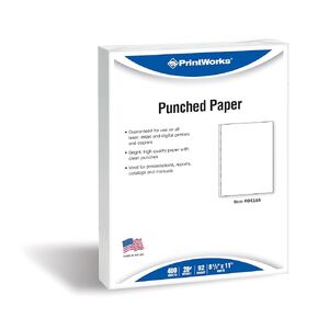 PrintWorks Professional Papered ، 8.5 × 11 ، 28 رطل ، ورقة ملزمة لولبية 44 حفرة ، 400 ورقة ، وايت (04165)