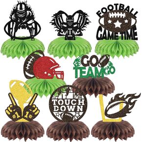 8 PCS Football Honeycomb Centerposes Table Table Decorations Football Party Decorations Sports Sports Decorations Party