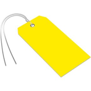 SmartSign (حزمة من 1000) العلامات البلاستيكية الصفراء مع الأسلاك ، 4.75 × 2.375 بوصة ، عيينة معدنية ، بلاستيك بوليليث مقاوم للدموع 10 مل ، قابل للكتابة