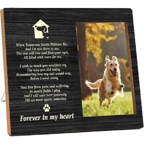 Dog Memorial Picture Frame - In Loving Memory Wood Photo Frame, Sympathy & Bereavement Gifts for Loss of Dog - I Loved You Your Whole Life Frame - Pet Remembrance Gift