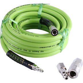 Air Hose,3/8 In. X 50 Ft. Air Compressor Hose,Heavy Duty,Lightweight,Flexible,Hybrid,Pneumatic Hose with 1/4 NPT Fittings