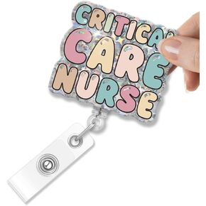 ممرضة رعاية حرجة ، حامل شارة قابلة للسحب ، هدايا شارة بطاقة هوية مضحكة لعامل مستشفى ICU CCU RN ممرضة مستشفى ممرضة في المستقبل ، هدايا تجريص لتمريض وحدة العناية المركزة ، هدايا أسبوع الممرضة