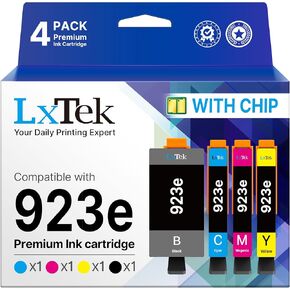 LxTek 923XL 923e 923 Ink Cartridges Combo Pack Replacement Replacement for HP Ink 923XL 923e for OfficeJet Pro 8135e 8130e 8139e 8138e 8122e 8120 8124e 8125e 8130 8132e 8134e Printer, 4 Pack