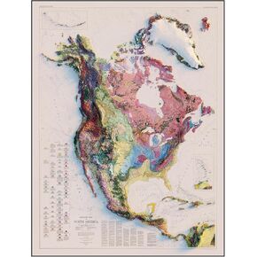 Muir Way - North America 1965 Shaded Relief Map - Flat 2D Paper Print - Shaded 3D Illusion - Gallery Quality Fine Art Paper & Inks - 100% Cotton & Acid-Free - Made in USA -24" x 32" 2D Print -No Frame