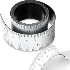 2 Pcs 39.37 Inch Magnetic Ruler Flexible Ruler with Both Inches and Centimeters Magnetic Ruler Tape Magnetic Measuring Tape, Suitable for Lathes, Workshops, Table Saws, Mills, Easy to Take