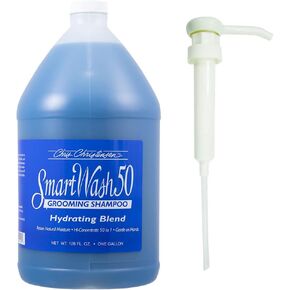 Chris Christensen Gallon Liquid and Gallon Pump Dispenser Bundle- SmartWash50 Hatrating Champling Ultra Conced Cog Shampo