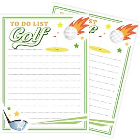 Boxob 2PCS Golf Notepads ، كل مقابل 50 صفحة مضحكة لطيف هدايا الجولف لاعبي الغولف نساء 5.51x4.13in دفتر جولف للاستغناء عن قائمة الملاحظة لمحبي الجولف مذكرات كتابة منتجات مكتب منتجات المكاتب