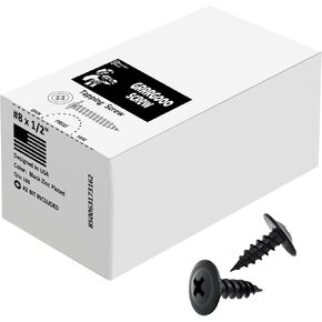 Grrrgooo Phillips 100 حزم 3/4 "مسامير خشبية رأس الجمالون المعدلة - #8 مسامير سوداء من الفولاذ الكربوني للخشب ، من 18 إلى 22 معدن المقياس - طرف حاد ، فوسفات مغلف - مزودات خشبية ديي. in Kuwait