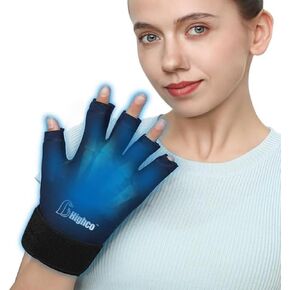 Hand Finger Arthritis Compression Ice Glove for Pain Relief,Adjustable Wrist Strap Hand Wrist Ice Pack Pain Relief for Arthritis, Carpal Tunnel, Tendinitis Cold&Hot Therapy,Black
