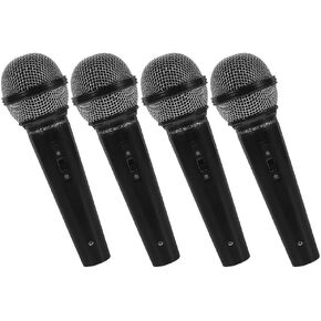 4pcs الدعائم الميكروفون ، ميكروفون ميكروفون مزيف من البلاستيك ، لعبة ميكروفون مرحلة ممتعة ، محاكاة ميكروفون ممارسة الكلام ، عيد ميلاد عيد الميلاد الكاريوكي.