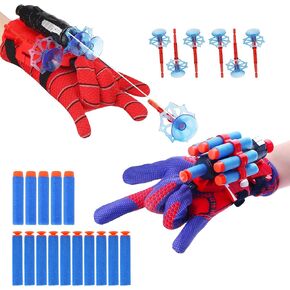 2 مجموعة من Spider Web Shooters for Kids ، و Superhero Fans Shooters Web Shooters ، و Wrist Launcher Toy With Spider Hero Gloves Spider Cosplay Party Supplies Gift for Kids