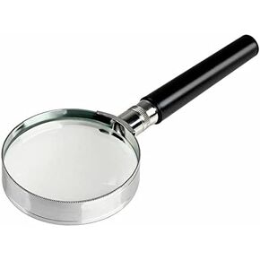 10X Magnification Handheld Magnifier Magnifying Glass Handle Low Vision Aid for Book Reading, Hobby Observation, Science (50MM)