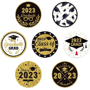 ملصقات التخرج 500pcs ، فئة التخرج 1.5 بوصة من 2023 ملصقات التخرج ملصقات التخرج تهنئة علامات التخرج للأظرف تسميات التخرج لوازم الحفلات