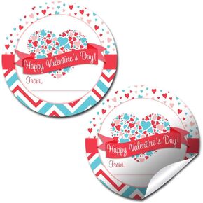 Red and Blue ذات طابع عيد الحب ذو طابع القلب ، ملصقات ملصقات ، 40 2 "2" ملصقات دائرة الحفلات بواسطة Amandacreation ، رائعة للفصول الدراسية ، أختام المغلف ، الهدايا والمعالجات