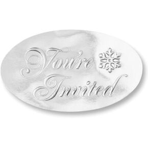 PaperDirect You're Invited Embossed Silver Foil Oval Seals, 30 Count