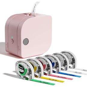 Phomemo Label Maker- P12 Bluetooth Thermal Printer for Office, School, Home-use, Clothing Label, Satin Ribbon Labels, Label Maker Machine with Color Label Refills, Gift for Women Men,Organization
