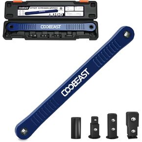 Offset Extension Wrench Set, Impact Ready Socket Wrench Extender Tool with Versatile 1/4", 3/8", and 1/2" Square Drive Adapters, Universal Extensions Wrench for Small Place