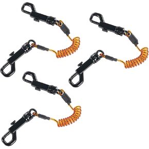 Ergodyne Squids 3152 Coiled Lanyard Tether - Dual Swivel Hook Attachment Ends, 2 lbs