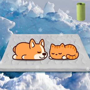 Washable Self Cooling Mat for Dogs, Ice Silk Pet Cooling Pad for Large Dog, 36"x23" Indoor & Outdoor Foldable Cats Blanket in Summer, Kids and Adults Pet Mats for Car Kennel Sofa Bed Floor