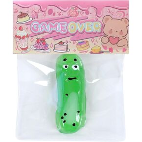 Handmade Cucumber Taba Squishy Toys，Ultra Soft Squishy Fidget Toys， Squeeze Toys for Stress Relief，Cute Kawaii Squishies，Birthday Gift (Green)