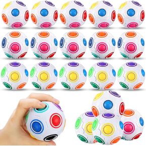 yilloog magic rainbow puzzle ball ، rainbow ball toys متعة الإجهاد للمراهقين والبالغين ، الأولاد والبنات ، لعبة عيد ميلاد الدماغ (20 pcs)