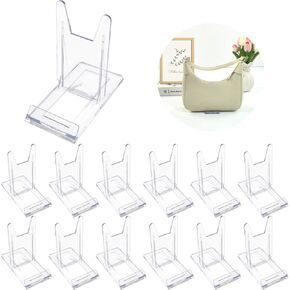 12 Sets of Adjustable Purse Display Stand Clear Acrylic Handbag Stand Holder for Wallet Purses Handbag Bag Clear Stand for Display， Acrylic Purse Display Case for Party Wedding Home Decoration Birthday
