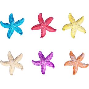 6 PCS Starfish الحلي واقعية ستار البحر ديكورات النجمة سمك السمك الحلي الزخارف متعددة الألوان مائي ديكورات DIY السمكة السمك ديكور للمنزل DIY الحرف اليدوية