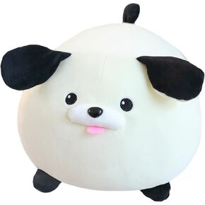 Elainren Chubby White Dog Stuffed Pillow Ultra-Soft Puppy Plush Animals Toy Super Fluffy Pug Pug Plushie Decore Decords/15.7 ''