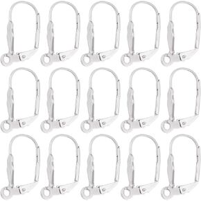 Dicosmetic 60pcs 19mm طويلة الفولاذ المقاوم للصدأ المقاوم للصدأ القابلة للتبديل القرط النتائج السلك الفرنسي خطاف الأذن مع حلقة مفتوحة السنانير القرط hypoallergenic لتصنيع المجوهرات DIY