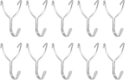 uxcell 10Pcs Pegboard Hooks, Stainless Steel 1 Inch Spacing Peg Board Display Hook Metal Hanging Organizer Accessories for Garage Office Kitchen Store, Silver in Saudi Arabia