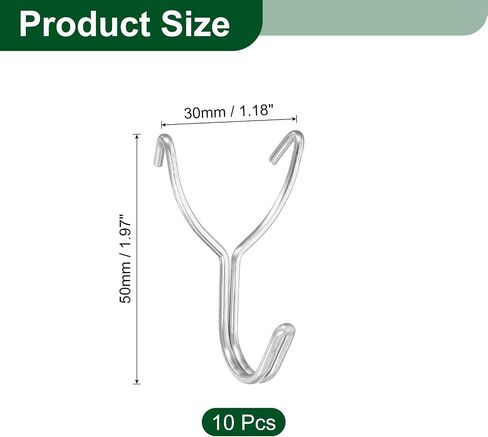 uxcell 10Pcs Pegboard Hooks, Stainless Steel 1 Inch Spacing Peg Board Display Hook Metal Hanging Organizer Accessories for Garage Office Kitchen Store, Silver in Saudi Arabia