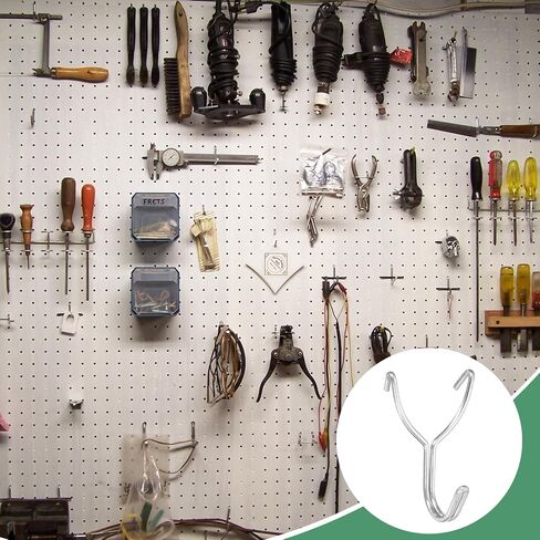 uxcell 10Pcs Pegboard Hooks, Stainless Steel 1 Inch Spacing Peg Board Display Hook Metal Hanging Organizer Accessories for Garage Office Kitchen Store, Silver in Saudi Arabia