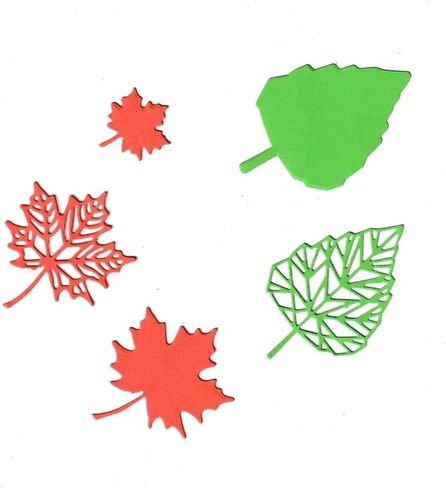 5pcs Spring Maple Leaves Leaf Cutting Dies, Autumn Fall Foliage Leafage Die Cuts Metal Embossing Stencils Template Mould for Card Scrapbooking and DIY Craft Album Paper Card Decor in Kuwait