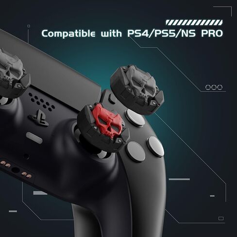 قبعات GeekShare Thumb Grip لعصا التحكم على سطح البخار، مجموعة غطاء أعواد الإبهام المصنوعة من السيليكون الناعم المضادة للانزلاق متوافقة مع سطح البخار فقط - زوجان/4 قطع (أسود وأحمر) in Saudi Arabia
