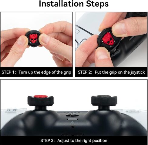 قبعات GeekShare Thumb Grip لعصا التحكم على سطح البخار، مجموعة غطاء أعواد الإبهام المصنوعة من السيليكون الناعم المضادة للانزلاق متوافقة مع سطح البخار فقط - زوجان/4 قطع (أسود وأحمر) in Saudi Arabia