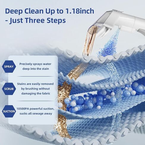Carpet Cleaner Machine 10.5Kpa Strong Suction, 400W Powerful Motor, Portable Upholstery Cleaner with Stain and Spot Remover for Pet Accident, Rugs, Carpet and Upholstery in Kuwait